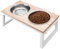 Navaris Support de Gamelle - pour Chat et Chien - Gamelle Eau et Nourriture Surélevée - Mangeoire Surelevee pour Le Confort - Porte Gamelle et Bol Double pour Animal de Compagnie