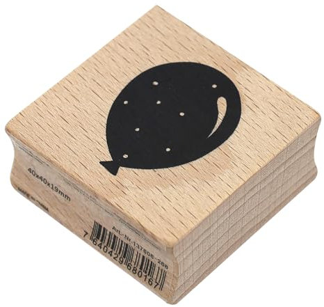 Artoz Stempel – Holzstempel – „Luftballon“ – 40 x 40 mm – Motivstempel zum Kartenbasteln für Einladungen, Geburtstag, Glückwünsche