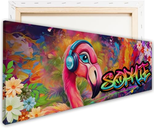 tjapalo® zp97 Leinwandbild Graffiti Jugendzimmer Bild mit Namen Coole Bilder für Teenager Cool Graffiti Bild Kinderzimmer Mädchen Wandbild Kinderzimmer Leinwand mit Namen Mädchen