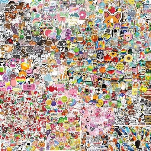 300-1000 pcs/Set Random Blind Bag No Theme No Repeated Cute Stickers Pack for Kids Teens Adults,Waterproof Stickers for Water Bottle, Laptop, Scarpbook, Skateboards, Gift/Deco (700)