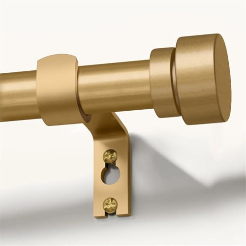 Gormena Gardinenstange Gold 80-218cm Matt Metall Ausziehbare Ø25mm | Lang Vorhangstange 15kg Schwerlast Curtain Rod Für Wohnzimmer Schlafzimmer Küche Und Verschiedene Fenster Einfache Montage
