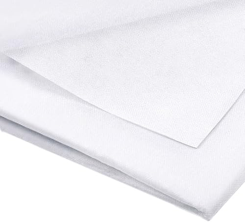 1x3M Interfacing for Sewing Iron On, Non-Woven Iron On Interfacing Medium Weight, Fusible Interfacing for Sewing, Crafting, Quilting & DIY (White, 100cm Wide x 3 Meters)