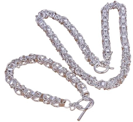 Neue 925 Sterling Silber Klassische Kette Armbänder Halskette Set Männer Frauen Mode Party Hochzeit s Dekoration Schmuck Gedenk Zubehör Trendy Beste für