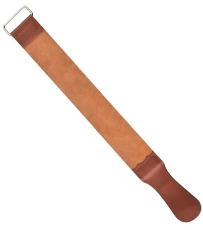 TOGEVAL Cuir à Rasoir Double Face Marron Œillet Suspendre Outil D'affûtage de Rasoir Pratique pour Usage Domestique Accessoire Professionnel pour Entretien et Coupe-choux Outil D'affûtage