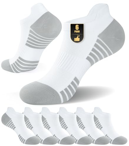 PULIOU Sneaker Socken Herren Damen, Atmungsaktive Baumwolle Laufsocken, Komfort Kurze Socken, Sommer Sportsocken Herren Damen 6 Paar