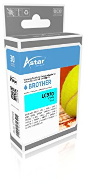 Astar AS15974 Tintenpatrone kompatibel zu Brother LC970 LC970C, 7 ml, cyan