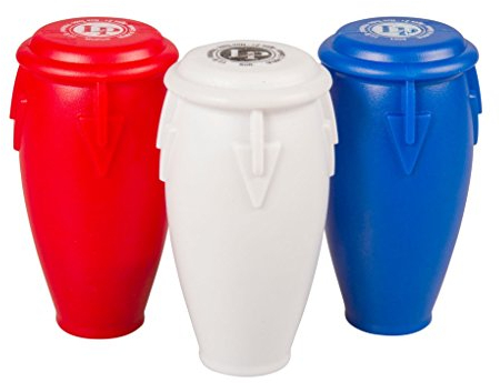 Latin Percussion, Shaker Conga Shaker Trio, 3 couleurs pour doux, moyen, fort, Blanc/Bleu/Rouge, LP017