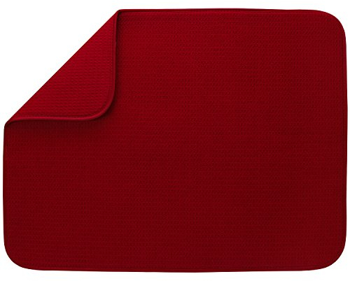 T & S S&T INC. Tapis de séchage pour Vaisselle, Rouge Racer, 45,7 x 61 cm