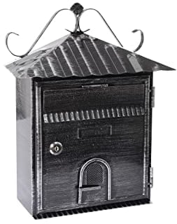 ARREGUI D-2204 Boîte aux Lettres Individuelle en Métal de Style Vintage, Petite Boîte aux Lettres Murale, Décoratif, Facile à Installer, Noir Taille S (DIN A5) - 35 x 28 x 11,5 cm