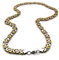 tumundo Panzerkette Gliederkette Flache Königskette Golden Silbern Ø 8mm Edelstahl Herrenschmuck Halskette Armband Samtbeutel, Länge schmuck:50 cm