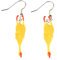 Miniblings Huhn Ohrringe Hühner Hahn Hühnchen Gummihuhn Gockel gelb - Handmade Modeschmuck I Ohrhänger Ohrschmuck versilbert