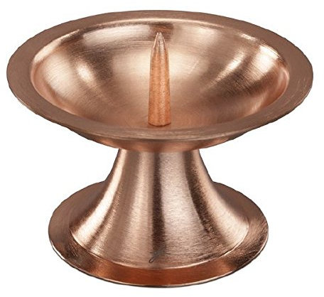 Chandeliers Or Rose Ø 9cm, avec épine, Satin, pour Bijoux, Bougies Communion, Bougies de deuil pour Bougies Ø 5 cm