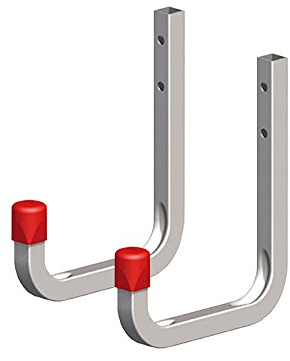 Secotec 2 x Universalhaken verzinkt 80 x 120 mm Belastbarkeit 45 kg Garagenhaken Werstatthaken