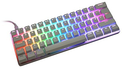 Vortex VTG-6100W Pok3r White Case UK ISO Layout RGB Cherry MX Switch - Red