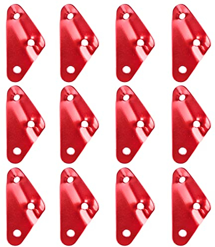 TRIWONDER Aluminiumlegierung Guyline Zeltleinenspanner Zeltzubehör Cord Adjuster Zelt Spanner Seil Teller Seilspanner für Zelt Wandern Camping (Rot (Dreiecksform) - 12 Stück)