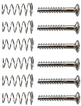 MagiDeal 6 Pièces Vis de Micro à Simple Bobinage avec Ressort pour Guitare Électrique - Argent, 20,2 x 3mm