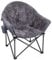 ALPHA CAMP Campingstuhl Klappbar Moonchair XXL bis 150 kg Campingstühle Tragbar Faltsessel Rund Plüsch Campingsessel mit Getränkehalter für Indoor Outdoor Camping und Garten, Grau