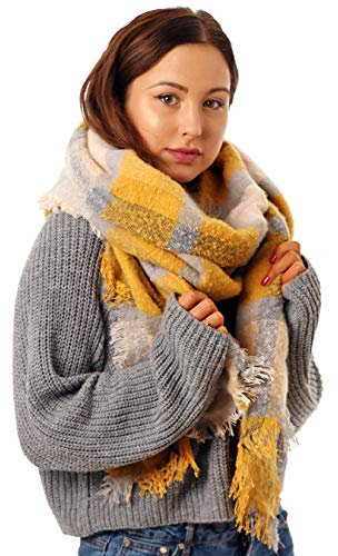 Style Slice Women's Tartan Scarf Thick Warm Blanket Ladies Scarves, Plaid Check Long Large Oversized Soft Shawl and Wrap Christmas Gifts for Women