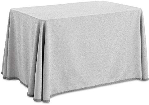 Lanovenanube Ropa o Falda Camilla, Enaguilla Rectangular de Tejido Chenilla, Medida 80x120 cm, Color Gris Perla. Mantiene el Calor. Aspecto Aterciopelado y Tacto Muy Suave.