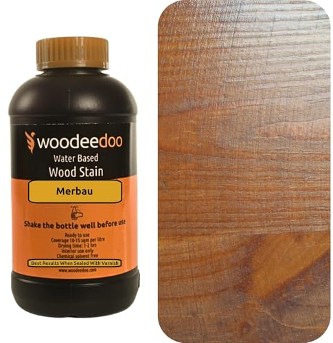 WooDeeDoo Water Based Wood Stain | Wood Dye | Ready to Use | Environmentally Friendly | Solvent Free | Odour Free | 450 ml | Merbau
