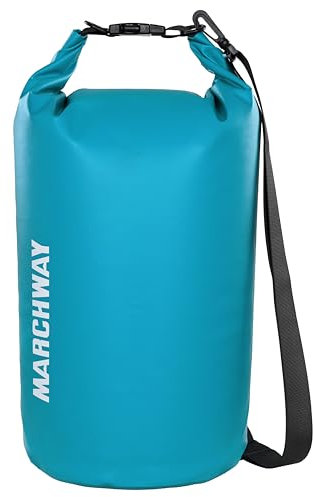 MARCHWAY, Schwimmender, wasserdichter Trockensack, 5 l, 10 l, 20 l, 30 l, 40 l, Roll-Top, Hält Ausrüstung trocken für Kajakfahren, Rafting, Schwimmen, Camping, Wandern, Strand, Angeln, Blaugrün, 40 l
