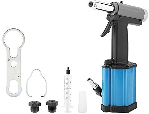BTIHCEUOT Pneumatic Duty Air Hydraulic Riveter Air Pneumatic Riveter with Blind Pistol Grip Rivet Gun Kit Set 2.4-5.0mm for Industrial