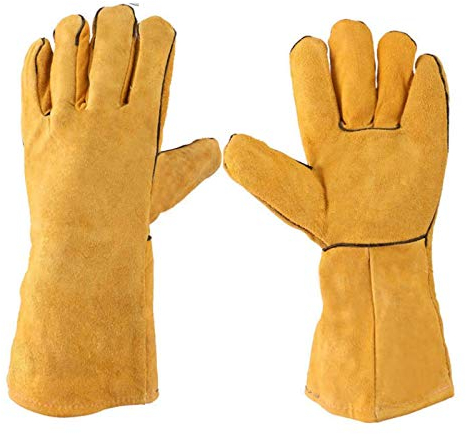 Tierbehandlung Handschuhe Biss Proof, Tiere Schutzhandschuhe, Anti-Scratch Anti-Bite Handschuhe, Bissschutz-Handschuhe, Futter Handschuhe Für Hund Katze Vogel Snake Parrot Lizard Wilde Tiere, Gelb