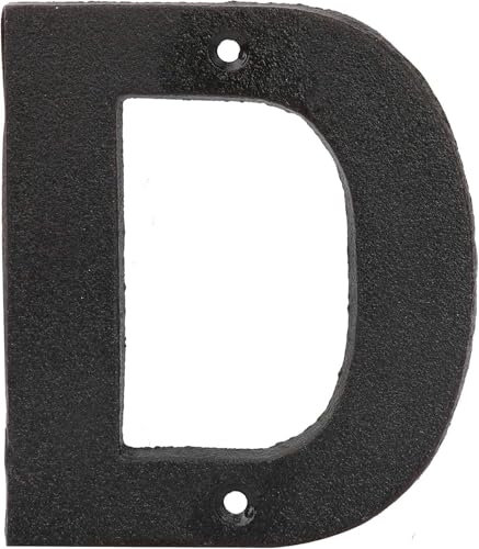 Cast Iron House & Door Numbers 0-9, A-E - Available in Black and Brown (D, Black)