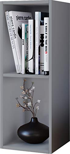 VCM Standregal 34x30x72 cm 2 Fächer Holzwerkstoff für CDs und DVDs | Aufbewahrung für CDs, DVDs und Bücher - Wohnzimmer, Büro oder Flur - für Sammler - kompaktes Standregal