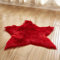 GUOCU Weiches Kunstfell Stern Plüsch Teppich Badteppich Faux Lammfell Schaffell Teppich Shaggy Lammfellimitat Teppiche Longhair Bettvorleger Sofa Matte fürs Wohnzimmer Schlaf-Kinderzimmer Rot 60CM