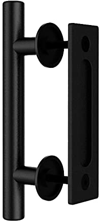 WOLFBIRD Tirador de puerta de granero, 24 cm, tirador de puerta corredera, tirador de puerta corredera de doble cara para una puerta de madera