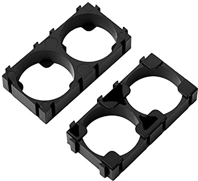 Heyiarbeit 50Pcs 2 x Cell 21700 Battery Holder Bracket Cell Safety Shockproof ABS Plastic Brackets 21.3mm Hole Dia for 21700 Lithium Batteries