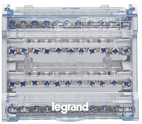 Legrand Modular-Verteiler 4P 100A 6 Module 10 Startvorgänge