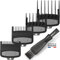 Sabots tondeuse pour Dégradé Pack x4 (1.5+3+4.5+6mm +1x Brosse) Lot de 4 Sabots compatible avec les tondeuses Wahl ✯GARANTIE A VIE✯ Accessoire Coiffeur/Salon/Barbier/Barber/Coiffeur Kits 4 Peignes