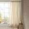 Pineapple Elephant Muscat Voile-Vorhang, Waffelmuster, 140 x 229 cm, mit Schlitzen, Naturfarben