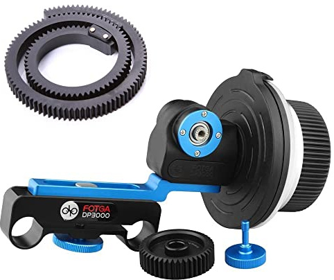 Hersmay Follow Focus Kit Lens Zoom Control Flexibler Zahnriemen für 15 mm Rail Rod A7IV A7RIII A7RIV A9 5DIII D5IV 6DII GH6 GH5 Z6 Z7 IIDSLR Spiegellose Kameras