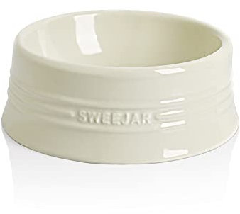 Sweejar Gradient Dog Bowl, Ceramic Dog Food Dish for Medium Dogs and Cat, Porcelain Pet Bowl for Food and Water 18 oz (Beige)