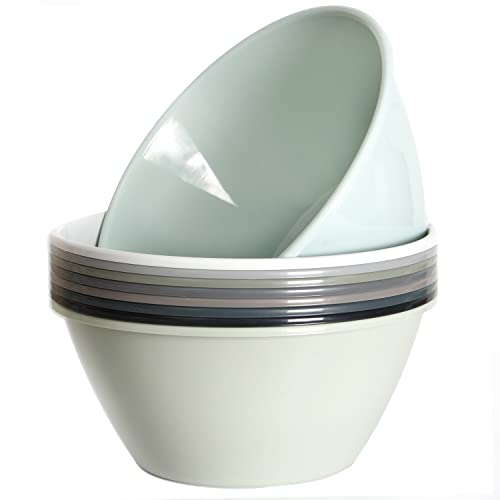 Youngever 9 Pack 3500ML Plastic Mixing and Serving Bowls, Re-usable Large Popcorn Bowls, Salad Bowls, Chip and Dip Serving Bowls, Set of 9 (Urban)