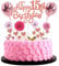 Cnrose Tortendeko 15. Geburtstag Hello 15 Cake Topper Rosegold mit Herz Stern Ballon Kuchendeko Happy 15th Birthday 15 jahre Mädchen 15 Geburtstag