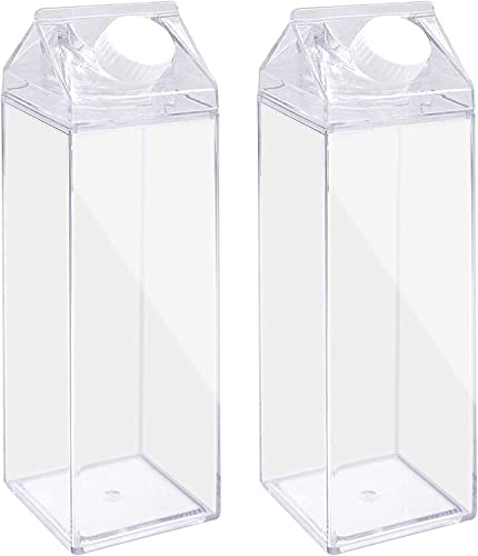 Lot de tilisable Bouteille de lait carrée transparente c autocollant décoratif 500 ml