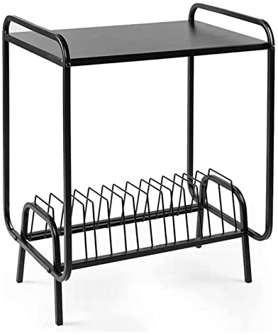 KIZQYN Schallplattenständer Schmiedeeisen Aufbewahrungsständer CD Rack Vinyl Record Album Magazine Book Rack Floor Stativ Display Shelf Record Rack Schallplatten Aufbewahrung