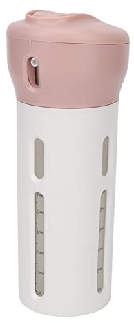 Dispensador de Viaje 4 en 1, Contenedor de Viaje Portátil a Prueba de Fugas para Ahorrar Espacio con Pegatina de Loción de Perfume (Rosa)