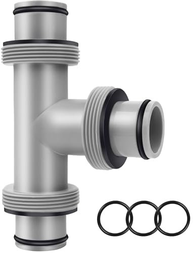 YULOFMVE Connecteur de tuyau de piscine, adaptateur de tuyau de piscine avec joint en T de 3,8 cm à 3,8 cm, double anti-fuite pour pièces et accessoires de piscine Intex, pompe de filtre pour piscine