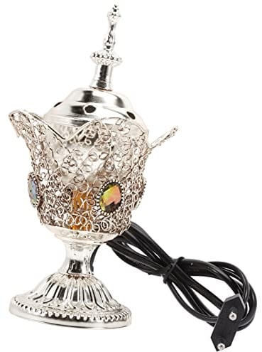 HOMSFOU Elektrischer Weihrauchbrenner Bakhoor-Brenner Oud-Weihrauchharzbrenner Für Räucherkegel Wachsschmelzen Und Öl Wachsbrenner Ölbrenner Weihrauchbrenner Ölwärmer Eu-Stecker