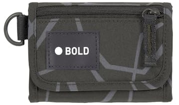 BOLD Lässig Kinder Geldbeutel mit Klettverschluss und transparenten Sichtfenster/School Wallet Bold Edges grey