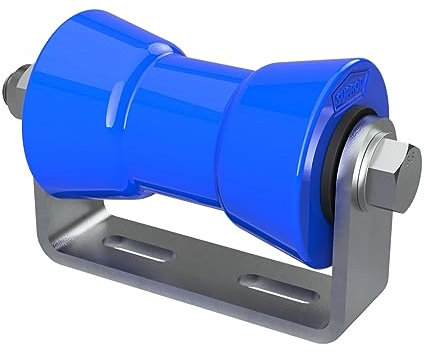 SUPROD Polyurethan Kielrolle mit Halter Sliprolle Bootstrailer Sliphilfe verzinkt 130 mm, blau