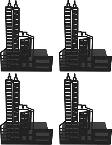 Porte-Livres, Design Fin, Construction Robuste, Style Architectural, Serre-Livres en Métal, Bords Arrondis, Noir Classique pour CD, Livres, films. (Shenzhen)