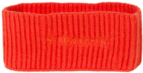 styleBREAKER Damen Strick Stirnband mit Rippenmuster, styleBREAKER Logo Stick, warmes Winter Haarband, Headband 04026068, Farbe:Orange