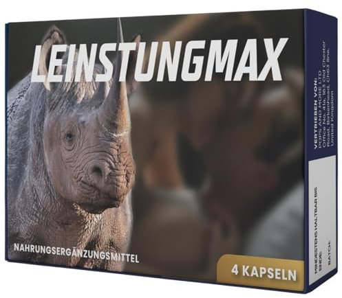 LEINSTUNGMAX Extra starke Stärkungskapseln für aktive Männer. 4 Kapseln hochdosierter reiner Ginseng-Extrakt zur sofortigen Unterstützung leidenschaftlicher Momente des Mannes | 100% natürlich