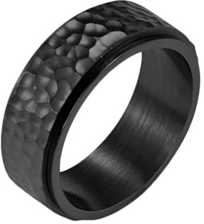 KnBoB 8MM Titan Herren Spinner Ring Breit Schmuck Ring